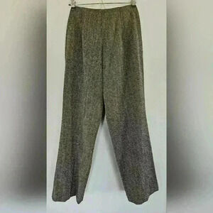 Tribal Stretch Extensible Wide leg Trouser Size 8P Brown w/ Blue & Tan Stripping